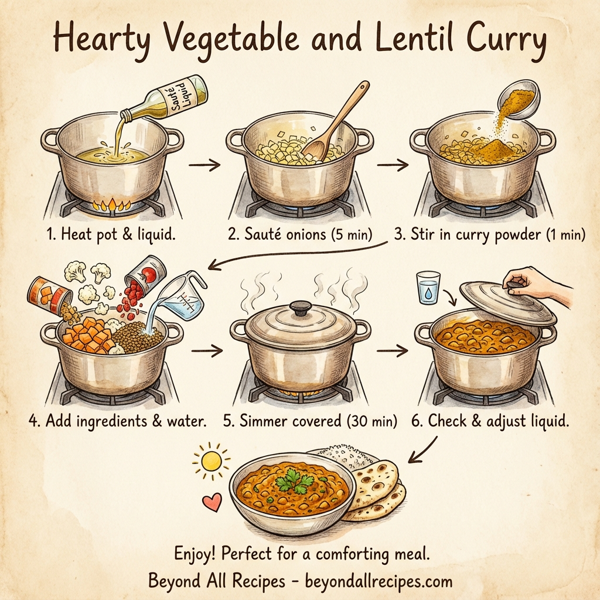 Hearty Vegetable and Lentil Curry instructions