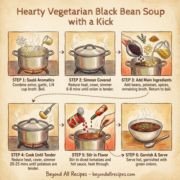 Hearty Vegetarian Black Bean Soup with a Kick instructions