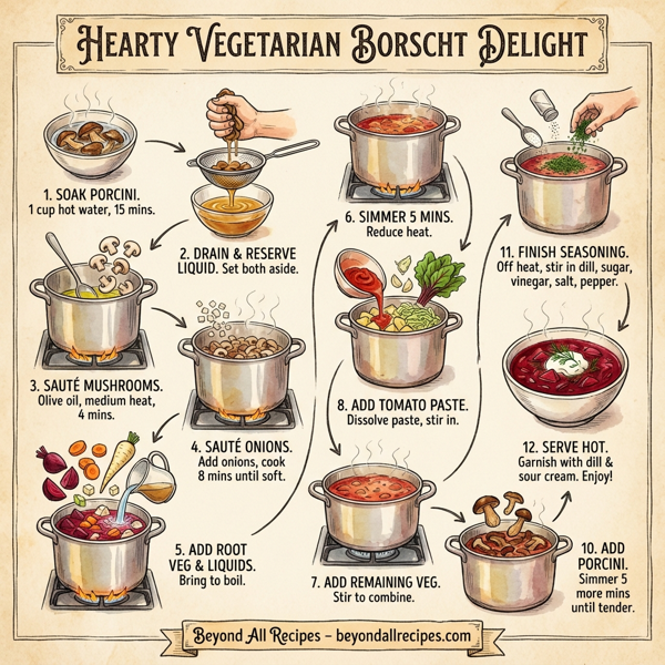 Hearty Vegetarian Borscht Delight instructions