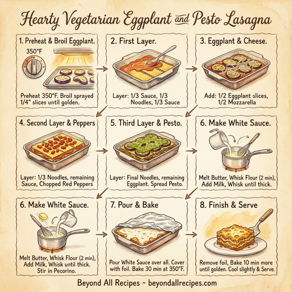 Hearty Vegetarian Eggplant and Pesto Lasagna instructions