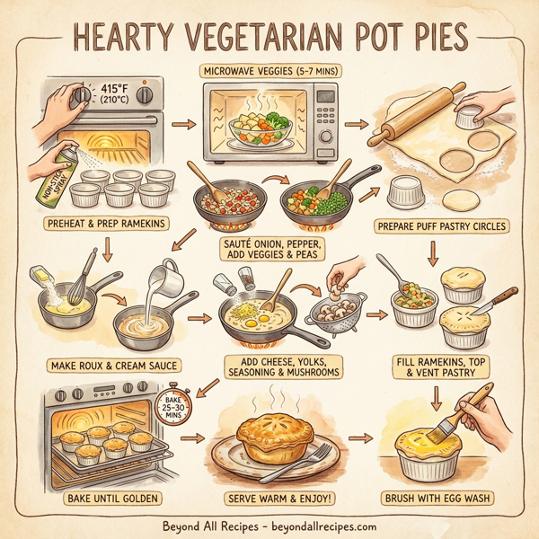 Hearty Vegetarian Pot Pies instructions