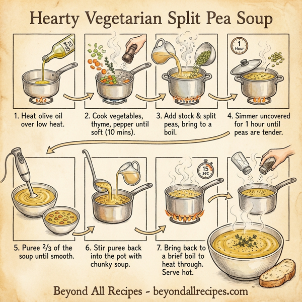 Hearty Vegetarian Split Pea Soup instructions