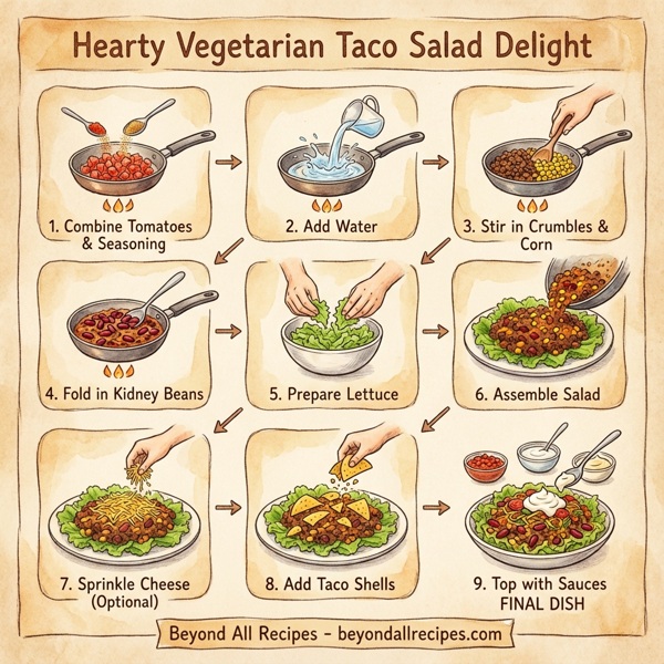 Hearty Vegetarian Taco Salad Delight instructions