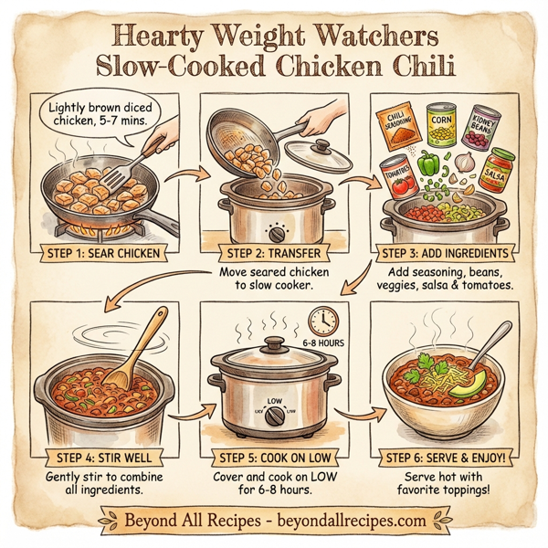 Hearty Weight Watchers Slow-Cooked Chicken Chili instructions