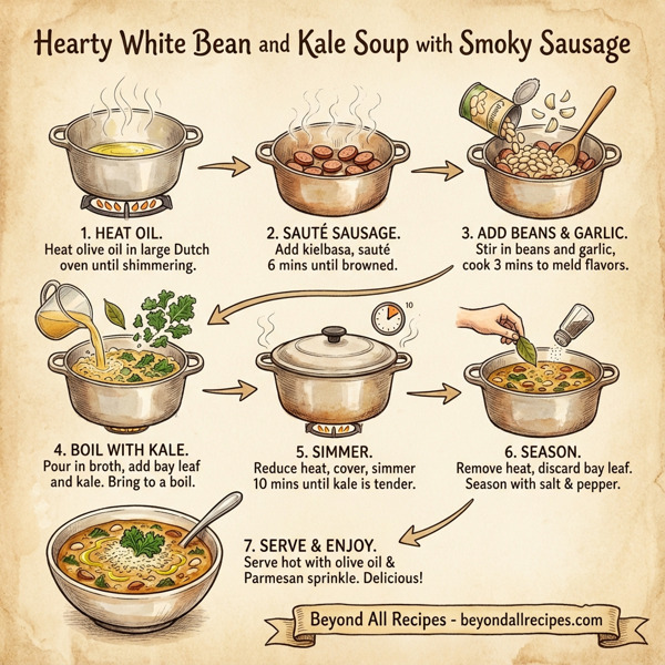 Hearty White Bean and Kale Soup with Smoky Sausage instructions