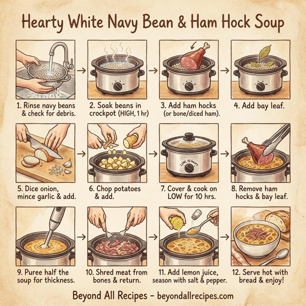 Hearty White Navy Bean & Ham Hock Soup instructions