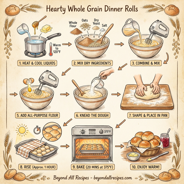 Hearty Whole Grain Dinner Rolls instructions
