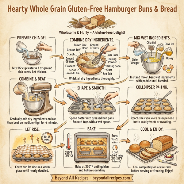 Hearty Whole Grain Gluten-Free Hamburger Buns & Bread instructions