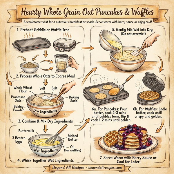 Hearty Whole Grain Oat Pancakes & Waffles instructions