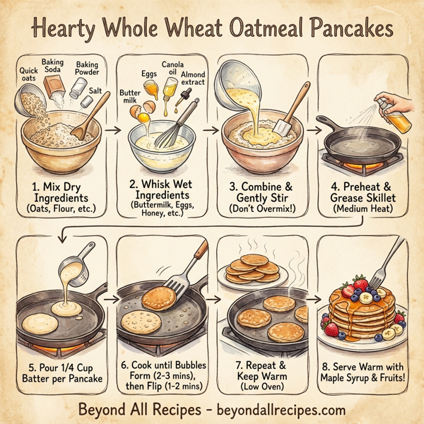 Hearty Whole Wheat Oatmeal Pancakes instructions