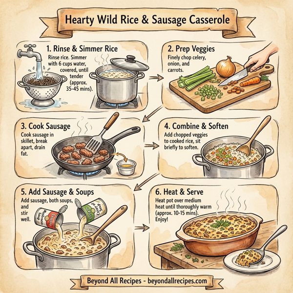 Hearty Wild Rice & Sausage Casserole instructions