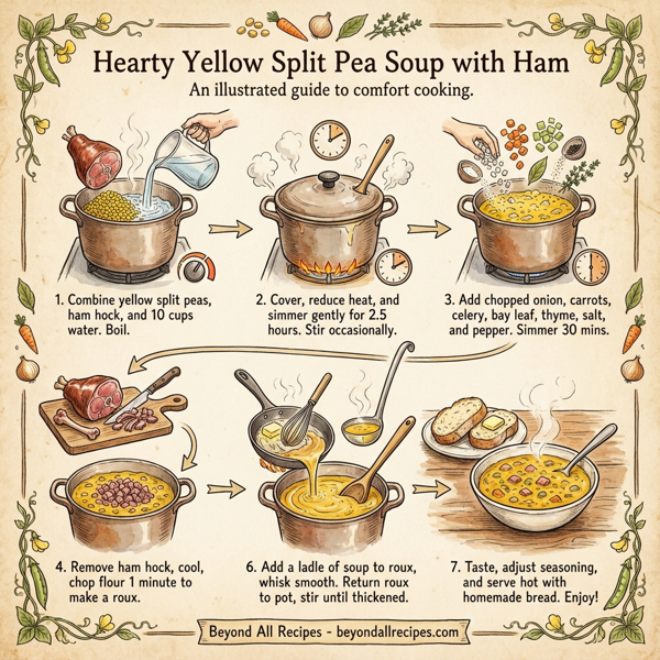Hearty Yellow Split Pea Soup with Ham instructions