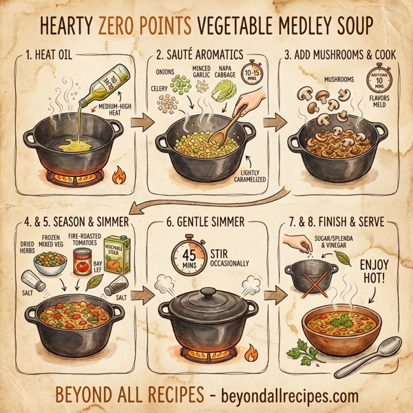 Hearty Zero Points Vegetable Medley Soup instructions