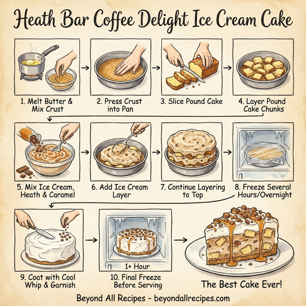 Heath Bar Coffee Delight Ice Cream Cake instructions