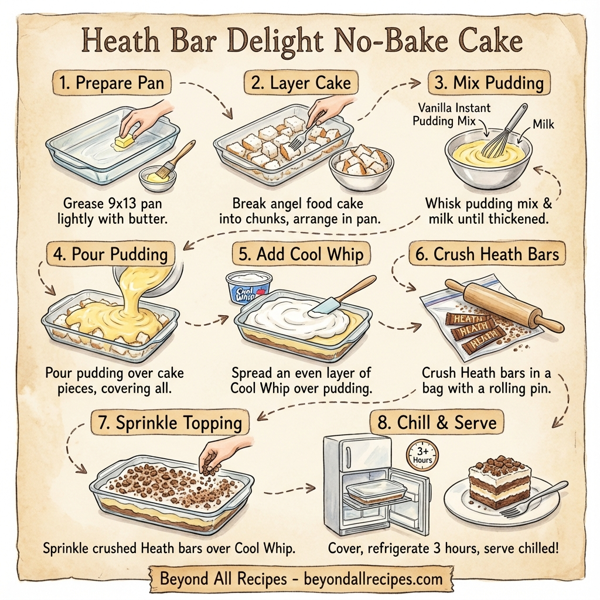 Heath Bar Delight No-Bake Cake instructions