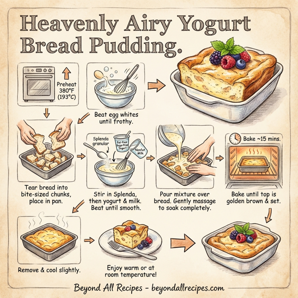 Heavenly Airy Yogurt Bread Pudding instructions