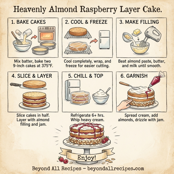 Heavenly Almond Raspberry Layer Cake instructions