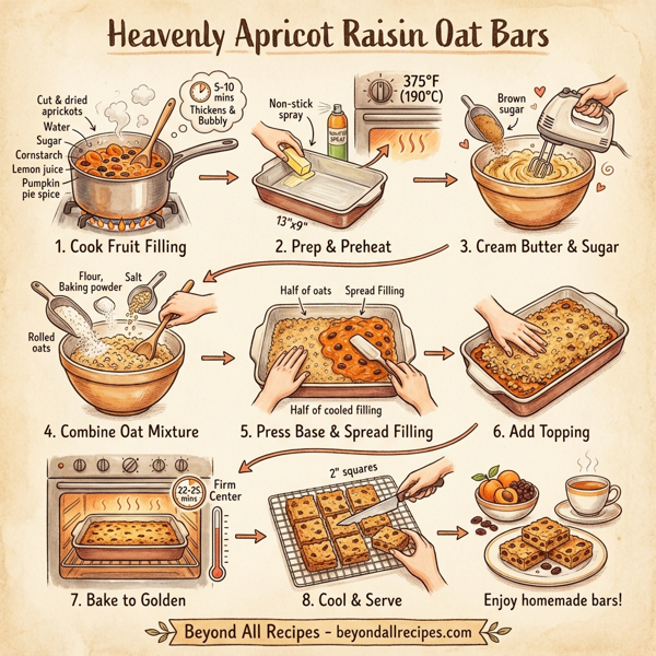 Heavenly Apricot Raisin Oat Bars instructions