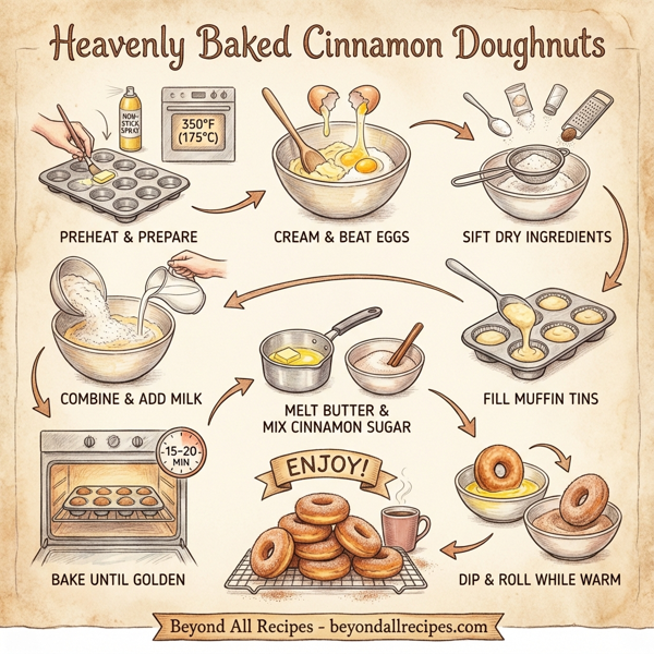 Heavenly Baked Cinnamon Doughnuts instructions