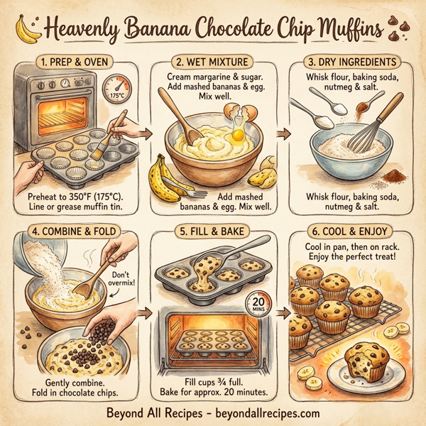 Heavenly Banana Chocolate Chip Muffins instructions