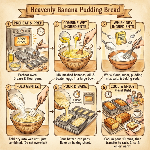 Heavenly Banana Pudding Bread instructions