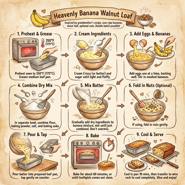 Heavenly Banana Walnut Loaf instructions