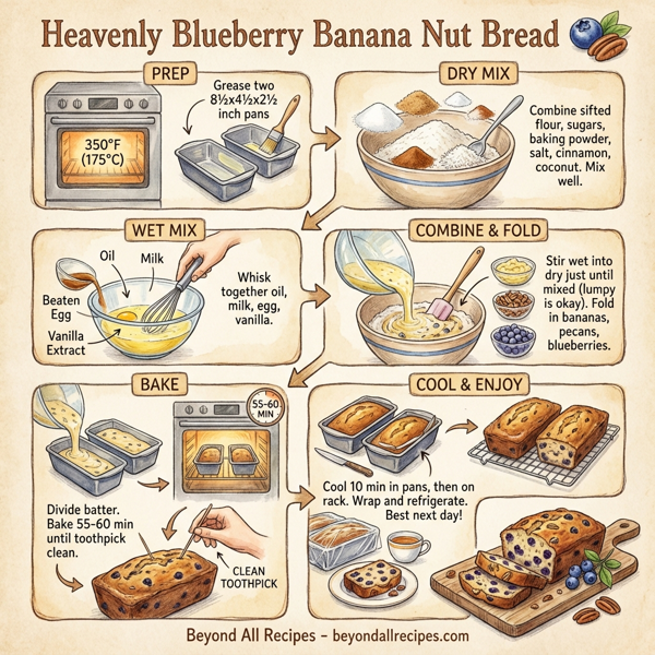 Heavenly Blueberry Banana Nut Bread instructions