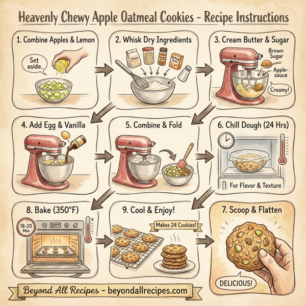 Heavenly Chewy Apple Oatmeal Cookies instructions