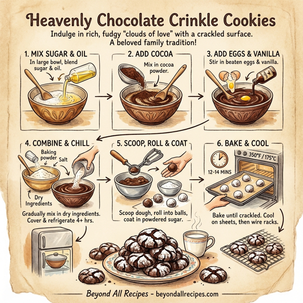 Heavenly Chocolate Crinkle Cookies instructions