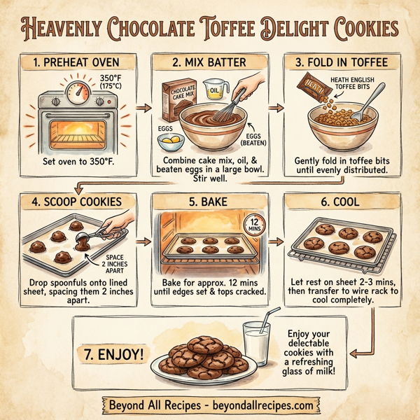 Heavenly Chocolate Toffee Delight Cookies instructions