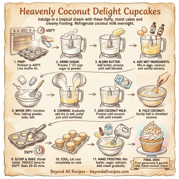 Heavenly Coconut Delight Cupcakes with Creamy Frosting instructions