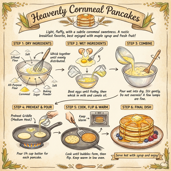 Heavenly Cornmeal Pancakes instructions