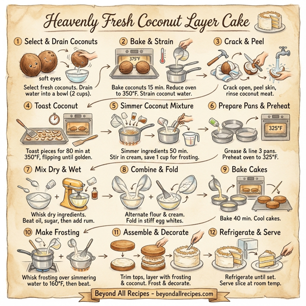 Heavenly Fresh Coconut Layer Cake instructions