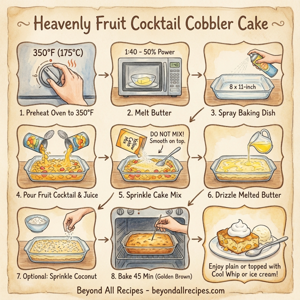 Heavenly Fruit Cocktail Cobbler Cake instructions