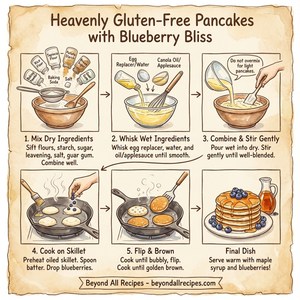 Heavenly Gluten-Free Pancakes with Blueberry Bliss instructions