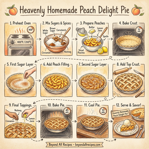 Heavenly Homemade Peach Delight Pie instructions
