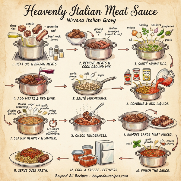 Heavenly Italian Meat Sauce instructions