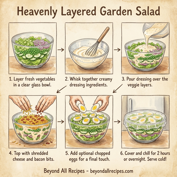 Heavenly Layered Garden Salad instructions