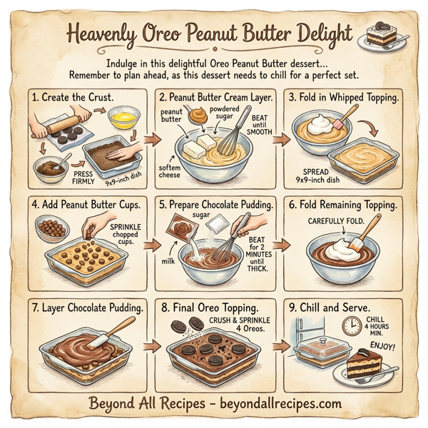 Heavenly Oreo Peanut Butter Delight instructions