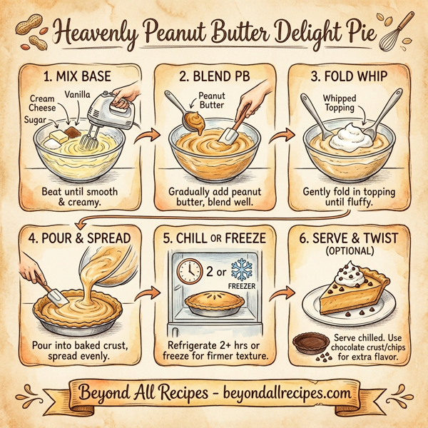 Heavenly Peanut Butter Delight Pie instructions