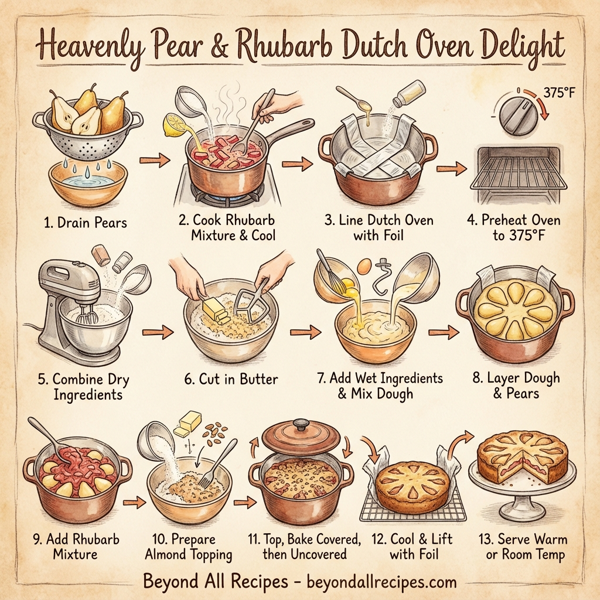 Heavenly Pear & Rhubarb Dutch Oven Delight instructions