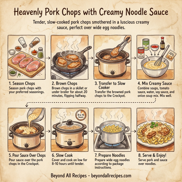 Heavenly Pork Chops with Creamy Noodle Sauce instructions