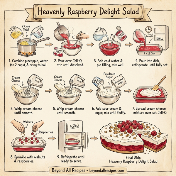 Heavenly Raspberry Delight Salad instructions