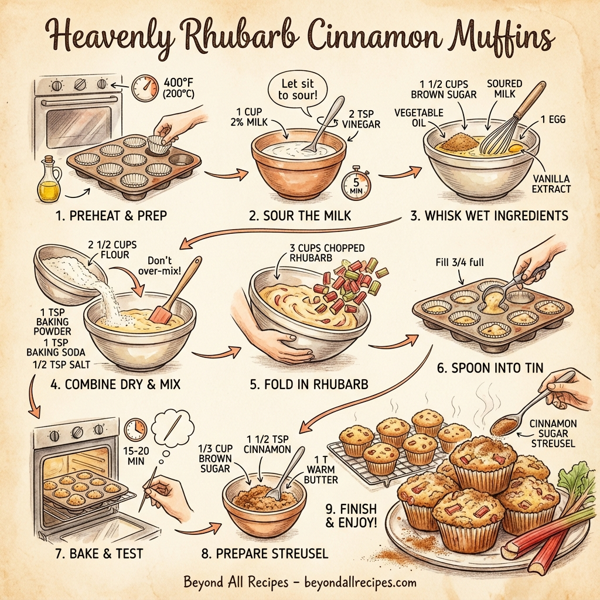 Heavenly Rhubarb Cinnamon Muffins instructions