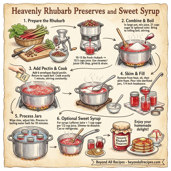 Heavenly Rhubarb Preserves and Sweet Syrup instructions