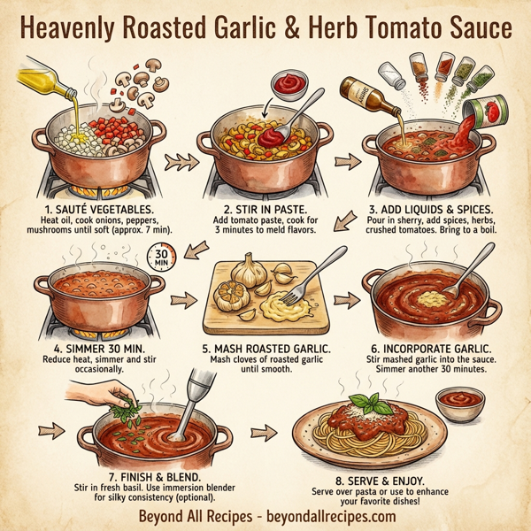 Heavenly Roasted Garlic & Herb Tomato Sauce instructions