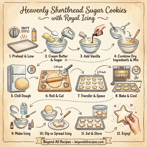 Heavenly Shortbread Sugar Cookies with Royal Icing instructions
