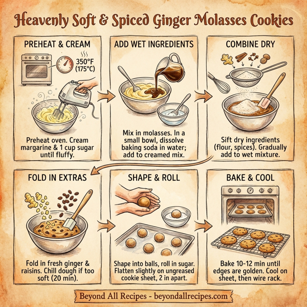 Heavenly Soft & Spiced Ginger Molasses Cookies instructions