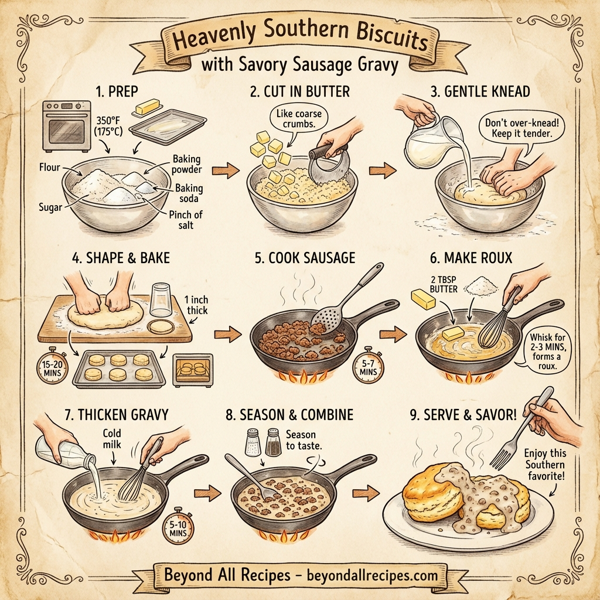 Heavenly Southern Biscuits with Savory Sausage Gravy instructions