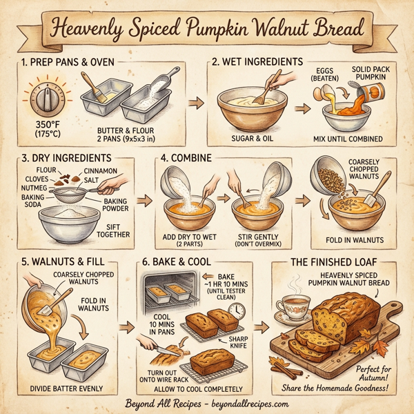 Heavenly Spiced Pumpkin Walnut Bread instructions